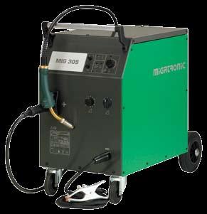 Step-regulated industrial MIG/MAG Compact MIG 305-385 - 445 C MIG is a range of robust, stepregulated, userfriendly and all round machines for MIG/MAG dip-transfer or spray-transfer welding, from