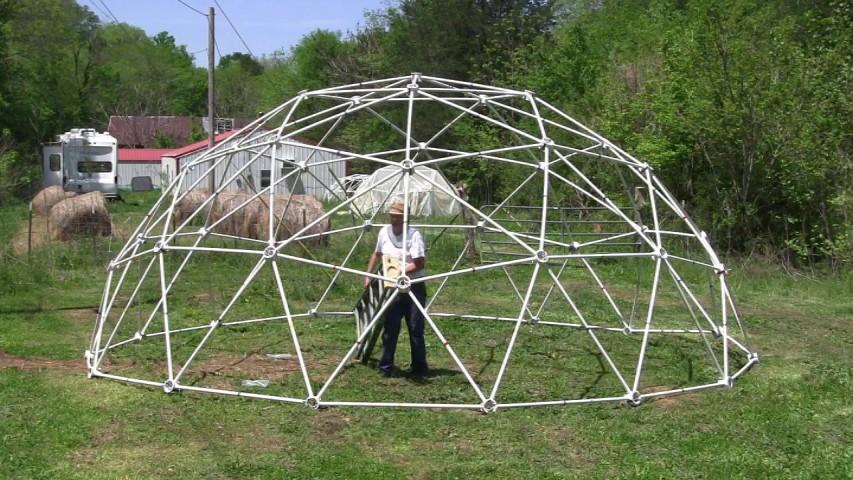 The last connection in a geodesic dome is very tight.