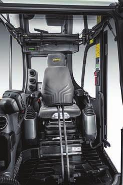 Comfortabe surroundings The cabs on the new C Series SR mini excavators are among the argest in their cass and feature a comfortabe suspended seat, siding side window, LCD touchscreen interface and