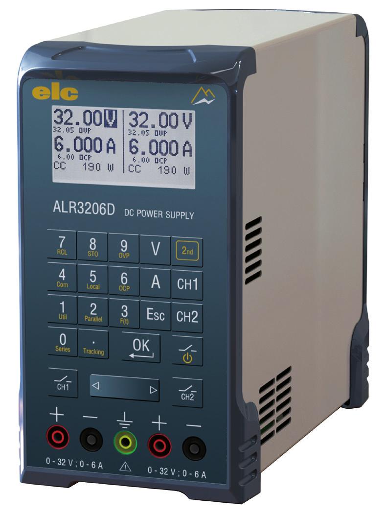 PROGRAMMABLE POWER SUPPLY EAN CODE : 3760244880871 2 outputs Powerfull DOUBLE ALR3206D VISUAL : Large graphic display SOFT-TOUCH : Sensitiv keypad CONNECTED : USB, RS485 & 0-10V isolated LabVIEW as a
