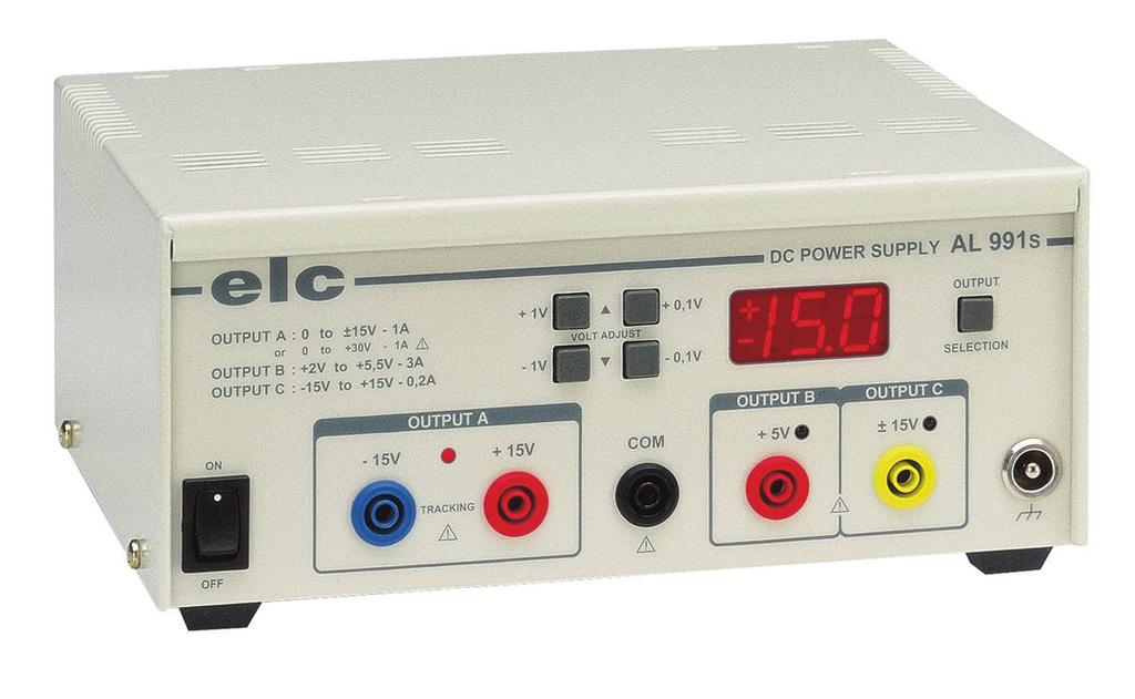 ADJUSTABLE POWER SUPPLY EAN CODE : 3760244880055 TRIPLE + INTERFACES AL 991S COMPLETE : Three outputs available simultaneously. PRATICAL : Digital voltage display. USEFUL : Setting memory.