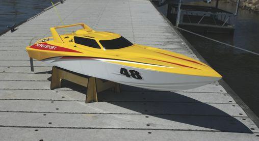 In addition to its performance features, the eye-catching trim scheme and hand-crafted fiberglass hull