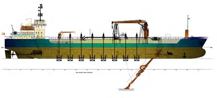 COT.DRG.011 : 360.89 Ft. : 66.92 Ft. : 26.90 Ft. DRAFT : 20.34 Ft. COMPLEMENT : 45 PERSONS CAPACITY : 5500 CU.MTRS SELF PROPELLED Proven Dredger design.