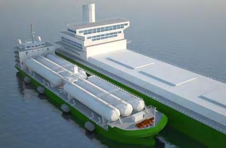 COT.LNG.006 Proposed LNG Bunker Barge design: This design uses 6 x IMO Type-C LNG tanks, each with a capacity of 32,820 Cu.Ft. water volume.