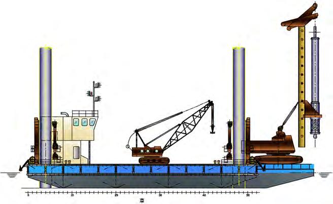 COT.MCP.017 : 106.62 Ft. : 65.61 Ft. : 9.02 Ft. DRAFT : 5.74 Ft. NOT SELF PROPELLED This Jack-up barge was designed successfully for offshore piling operation.