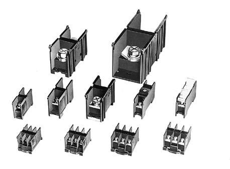 Quick-mount terminal blocks for mounting on 35-mm-wide DIN rails. Current capacities from A to 400V (600V). Snaps on to 35-mm-wide DIN rails. Wide range of current capacities from A to 400A.