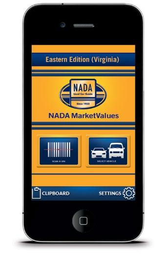 ONLINE / MOBILE NADA MarketValues NADA Used Car Guide s mobile app is available exclusively for NADA and NIADA member dealers.