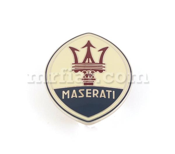 .. Karif Script Chrome Emblem Script Chrome Emblem MA-EB-005 MA-EB-007 MA-EB-010 OEM left side tridente emblem for Maserati models.