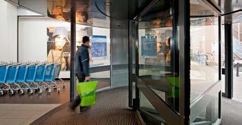 Tournex As a larger version of the TQA, the Tournex automatic revolving door is available with three or four door wings and allows easy and quick access to large amounts of visitors,