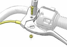 Maintenance Mechanical Clutch Lever Lubrication 1. Remove the clutch lever pivot nut and screw. Disconnect the clutch cable from the clutch lever. Pivot Screw 2.
