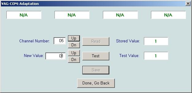 Once the newly entered value is shown in the Test Value field, click the Save button. 16. When prompted with "Are you SURE", click Yes to proceed. The value for channel 01 has been stored. 17.