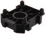 Häfele AXILO 78 Plinth adjusting fitting system Mounting plate, rectangular For screw fixing For press fitting > Material: Plastic > Colour: Black INTERZUM 2017 OUTFITTING 34 Tube with screw-in