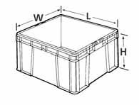 Totes, Containers & Pallets Industrial-Duty Straight Wall Containers SW12070502 SW15120602 SW151208A2 SW15121002 Our SX Cross Cube containers have a special bottom that allows larger
