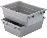 Totes, Containers & Pallets Cross-Stack Akro-Tub Industrial-grade 90 nest and stack tub. Nesting when empty conserves storage space. Molded-in side handles for comfortable lifting.