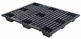 Totes, Containers & Pallets Standard Nestable Pallet Available in 48" x 40" footprint. 2,000 lbs. dynamic load capacity. 9 reinforced feet uniformly distribute the load.