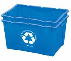 Withstands a wide temperature range -20º F to 120º F. Containers are imprinted with WE RECYCLE to increase program awareness.