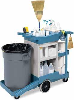 Recycling & Waste Transport Systems AkroClean Janitor Cart The AkroClean Janitor Cart is designed to hold more supplies, keep trash concealed, separate wet and dry zones, and support a full mop