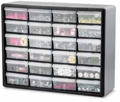 Small Parts Storage Storage Cabinets Frame back interlocks into face I.D. Size: 4 3 8W x 2H x 5 1 4L Strong plastic cabinets organize and protect components.