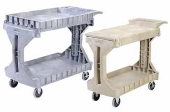 Hinged side gates on both shelves flip up or down to convert the ProCart to a flat-top or box-top cart Deep, molded-in compartments keep small items within reach yet secured during transport (Only