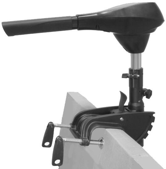 TROLLING MOTOR INSTALLATION AND OPERATION Transom Mount Installation NOTE: The R3 30 and R3 40 fit transoms up to 7.62 cm (3 in.). The R3 45 and R3 55 fit transoms up to 8.9 cm (3.5 in.). 1.