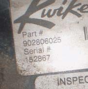 STANDARD STEP IDENTIFICATION Kwikee Step Identification and Replacement Parts Guide To identify the standard step part number or series number, look for the Kwikee label under the step on the