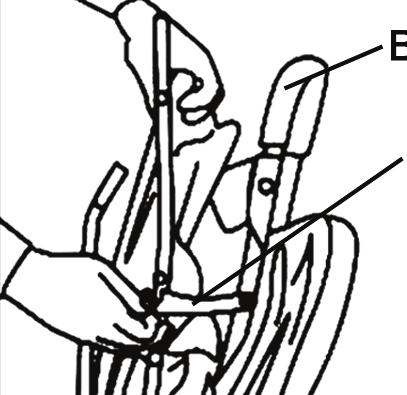 Spread handle (B) and seat apart until the