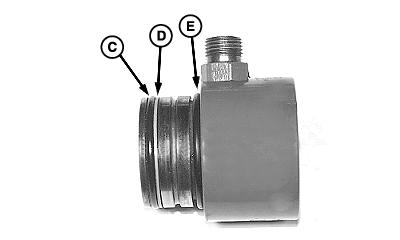 100 Wire Locked Cylinder NOTE: Seal (B) must be installed with lip facing inside of cylinder as