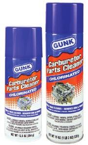 GUNK Carburetor Parts Cleaner Non-Chlorinated GUNK Carburetor Parts Cleaner Chlorinated GUNK Brake Parts Cleaner Chlorinated Powerful blend of low VOC