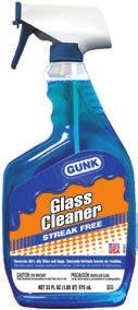GUNK Glass Cleaner GUNK Windshield Washer Concentrates GUNK Glass Cleaner GUNK TOUGH SERIES Carpet & Upholstery Cleaner Cleans without streaking.