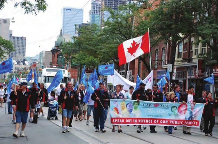 Canadian Auto Workers marched in Toronto s 2011 Labour Day Parade.
