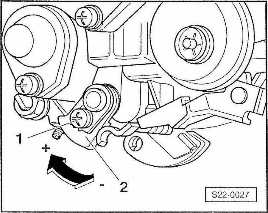 - Turn cam (2) and hold so that the adjusting screw (3) no longer rests on it. - Completely open and close uniformly throttle plate 10 times (approx. 1 s per stroke).