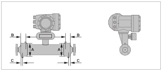 VersaFlow Coriolis 100 Mass Flow Sensor 15 Heating Jacket Version Dimensions (mm) Heating Conn Size 12 mm (ERMETO) 25 A 115 ±1 142 ±1 206 ±1 254