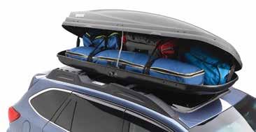 LIFESTYLE Thule Cargo Carrier The roof cargo carrier provides 13 cubic feet of lockable storage capacity and features dual-side opening for easier loading and unloading from either side of the