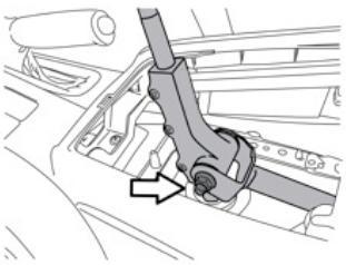 4. Attach the linkage to the shift lever using the factory hardware that was removed previously and the two 12mm boxed end wrenches.