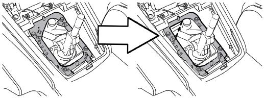Note that the barrel should be oriented towards the front. Reinstall the top portion of the lever to the center section. 5.