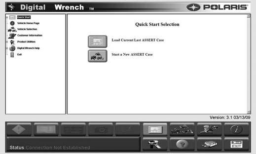 Open the Digital Wrench software. Locate the version ID shown on the lower right side of the Digital Wrench start-up screen.