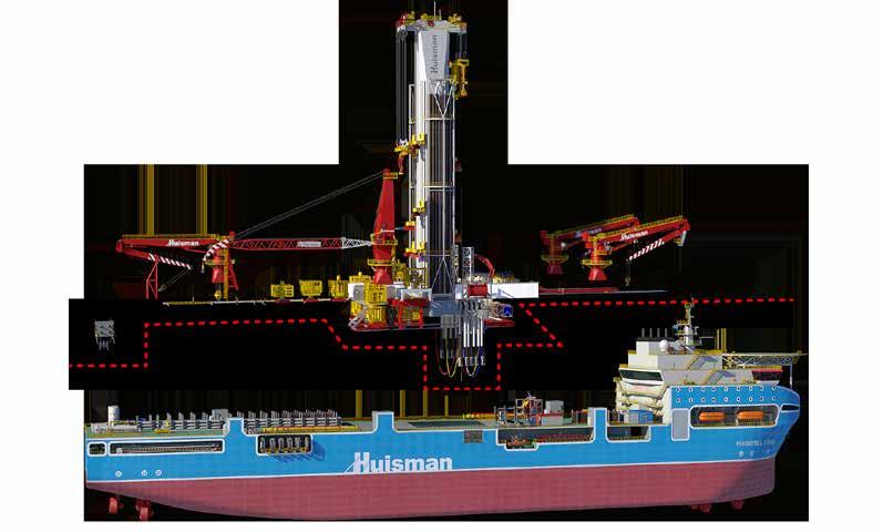 UISDRILL EXTREME DEEPWATER DRILLSHIP The vessel is equipped with 150ft risers (instead of 75ft or 90ft risers traditionally) minimizing the time for running risers.
