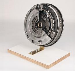 When engaged, power is able to flow between the disk flywheel and the clutch lining.