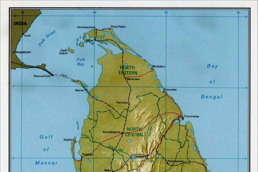 Sri Lanka Area = 65,610 sq.