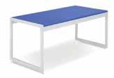 - #3830 44 L x 20 D x 18 H Aria Tables Blue End Table Blue/Brushed Steel - #3835 24 L x 20 D x 22 H Cocktail Table Blue/Brushed Steel - #3837 44 L x 20 D x 18 H Aria Tables