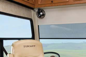 a one-piece power night shade) is standard on Tuscany