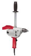 Low 450 RPM provides increased torque for drilling large diameter holes in wood and metal.