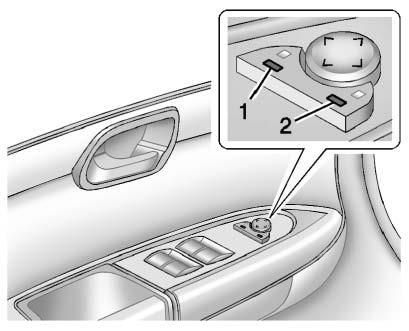 The passenger side mirror is convex shaped. A convex mirror's surface is curved so more can be seen from the driver seat. Base Model To adjust the mirrors: 1. Press o or p to select a mirror. 2.