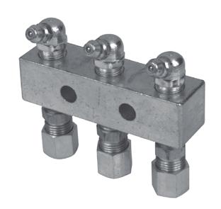Blocks come equipped with hydraulic fittings (1612-B) and are available for three or six bearings.