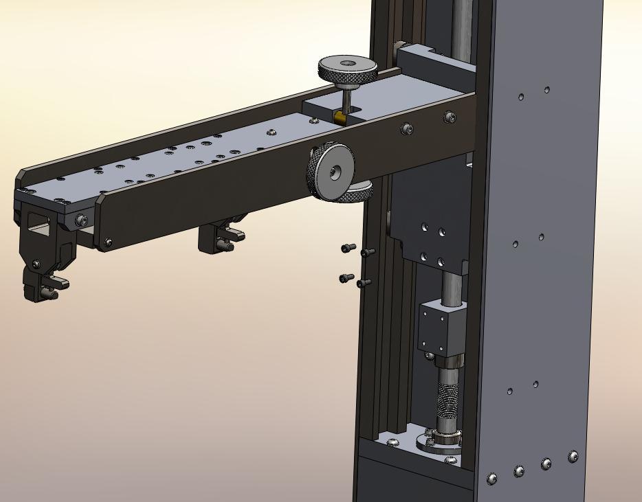7.6.5. Disconnect the Acme nut mounting block from the Lift Arm assembly. 7.6.6. This allows lifting the Lift Arm assembly freely off the Acme nut mounting block.