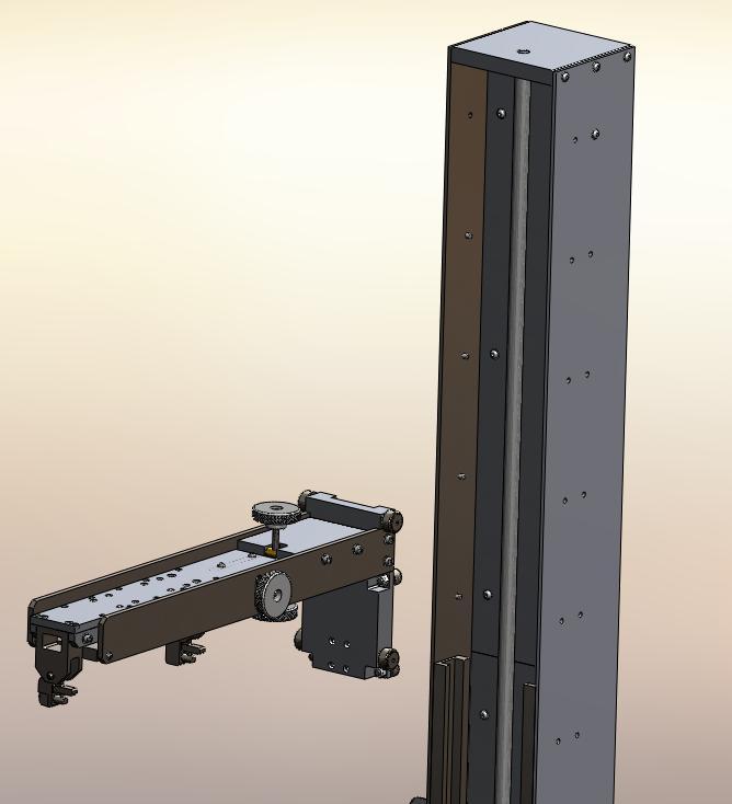 7.6.7. Raise the Lift Arm assembly until it disengages the lower guide rails and separates freely from the column assembly.