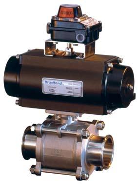 BVCV-050BB-FEC Bradford automated " encapsulated ball valve with direct mount double acting, actuator and NEMA 7 (explosion proof with