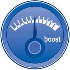 Boost gauge Here is an example to explain the gauge. The supercharging components can produce a maximum boost pressure of 2.5 bar (absolute) at an engine speed of 1,500 rpm and full load.