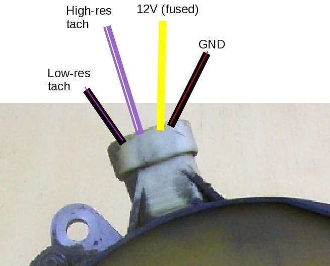 The high resolution tach signal requires a "pull up" resistor to operate correctly.
