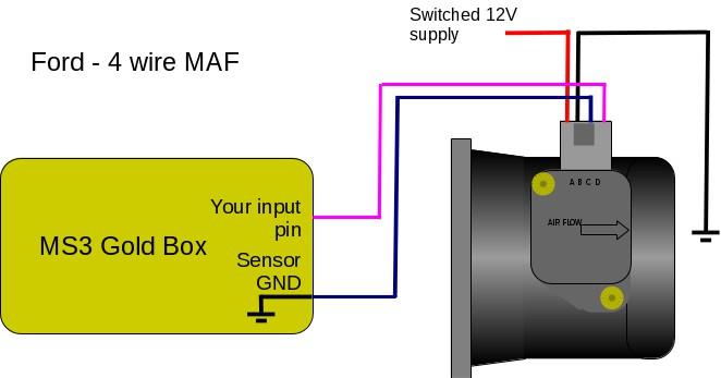 D = MAF Sensor Signal Ford 6 pin MAF This MAF also includes an intake